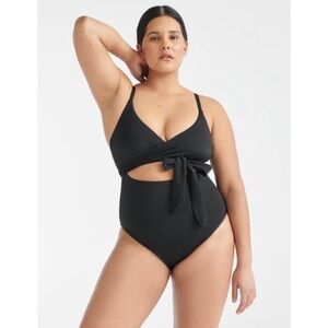KNIX || Leakproof Sunset Wrap One Piece Swimsuit Black XXXL NWT